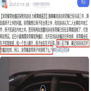 吴奇隆带娃探班刘诗诗，却与经纪人暧昧互动，港媒曝在走离婚流程